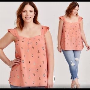 Torrid Orange Pineapple Tank Top